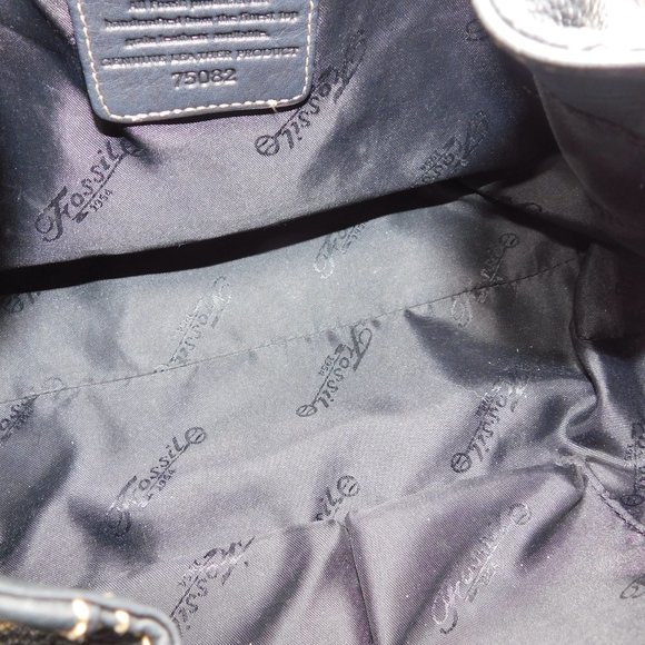 Fossil Drawstring Shoulder Bag With Braided Leather Handles Fossil Purse - Picture 12 of 13